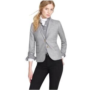 J.Crew Blazer Wool Schoolboy Jacket Single Breasted Two Button Gray 00